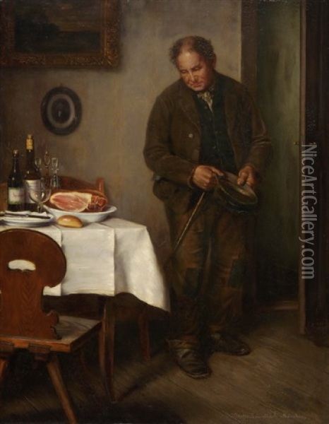 Bauer In Der Stube Oil Painting - Wilhelm Hasselbach
