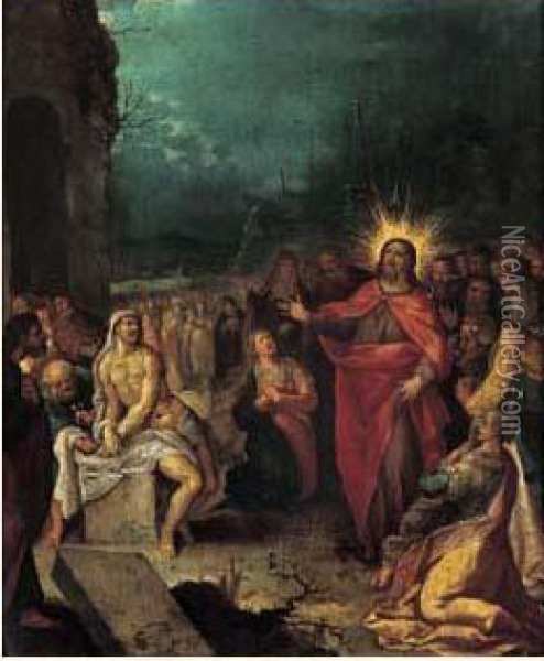 La Resurrection De Lazare Oil Painting - Frans II Francken