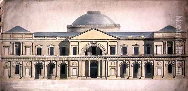 Design for the Royal Exchange, Dublin, 1769 Oil Painting - Thomas Sandby