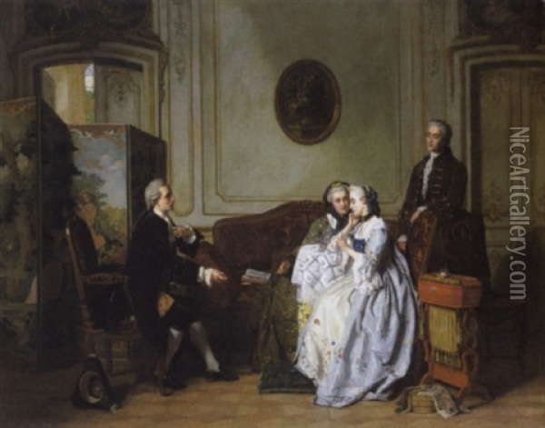 La Demande En Mariage Oil Painting - Jean Carolus