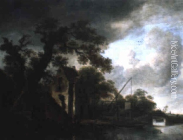 Paysage Fluvial Oil Painting - Cornelis Gerritsz Decker
