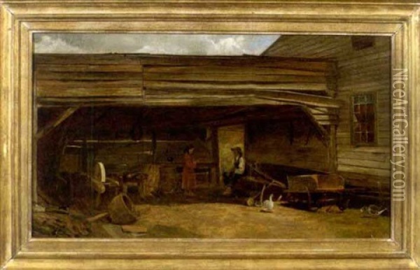 The Old Shed Oil Painting - George Bacon Wood