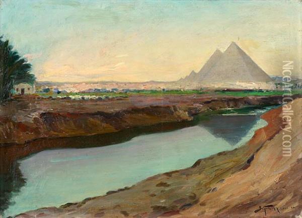 Piramidy, 1925 R. Oil Painting - Adolf, Abraham Behrman