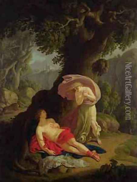 Pyramus and Thisbe 1788-90 Oil Painting - Johann August the Younger Nahl