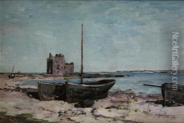 Beached Boats Oil Painting - John Terris