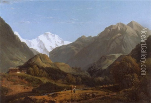 Sommerliche Landschaft Mit Der Jungfrau Oil Painting - Louis Auguste Lapito