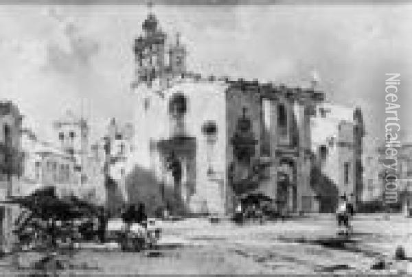Signiert Unten Rechts: E. Hildebrandt. Datiert Unten Links: Sevilla St. Michael/1849. Oil Painting - Eduard Hildebrandt