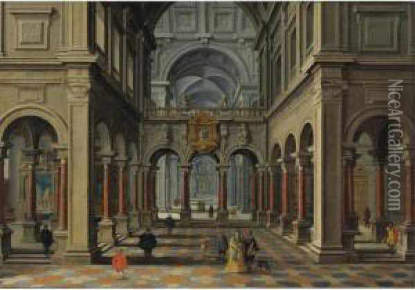 Interior Of A Church Oil Painting - Bartholomeus Van Bassen