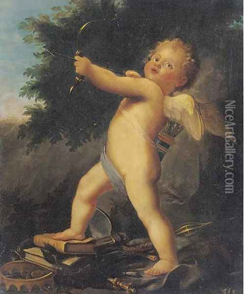 Cupid, an allegory of love triumphant Oil Painting - French School