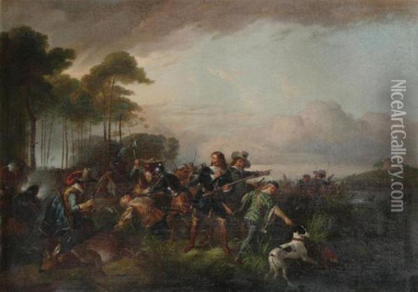 Hunting Scene Oil Painting - Peter Heinrich Lambert Von Hess