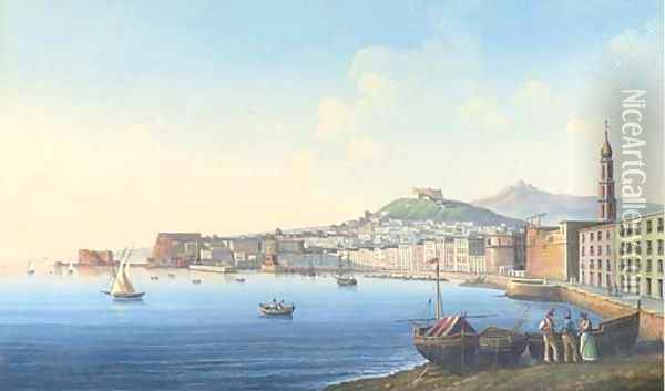 Veduta di Napoli dal Carmine Oil Painting - Neapolitan School