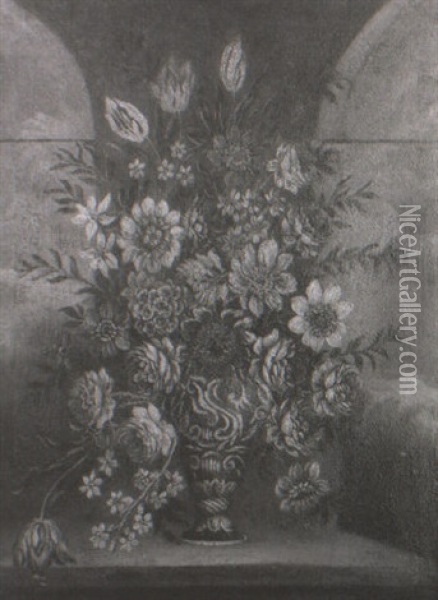 Still Life Of A Vase Of Flowers Oil Painting - Bartolommeo Bimbi
