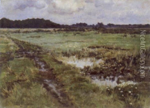 Landschap Te Dessel Oil Painting - Frans Van Leemputten