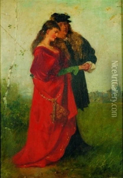 The Lovers Oil Painting - Jakob Emanuel Gaisser