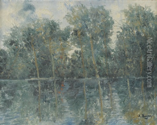 Le Lac D'enghien Oil Painting - Emile Boyer