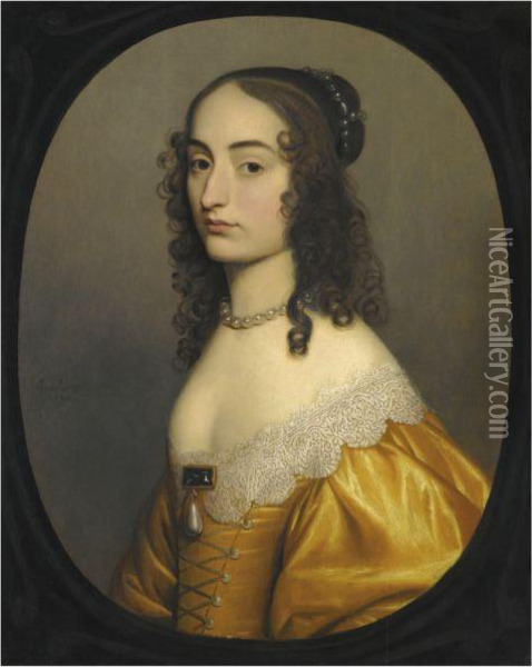 Portrait Of Princess Louise Hollandine (1622-1709) Oil Painting - Gerrit Van Honthorst