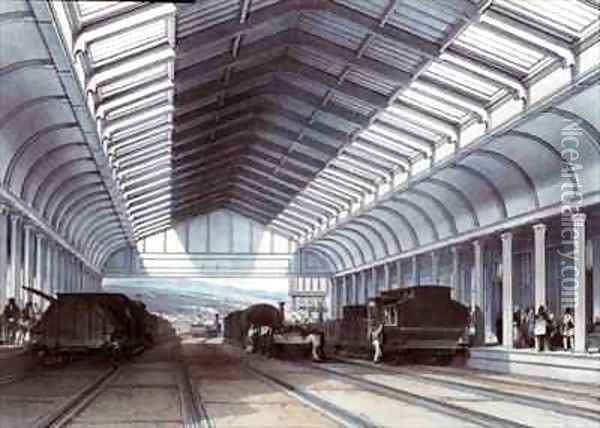 Bath Station, Somerset Oil Painting - John Cooke Bourne