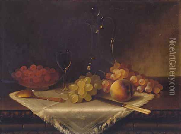 Still Life with Fruit Oil Painting - Carducius Plantagenet Ream