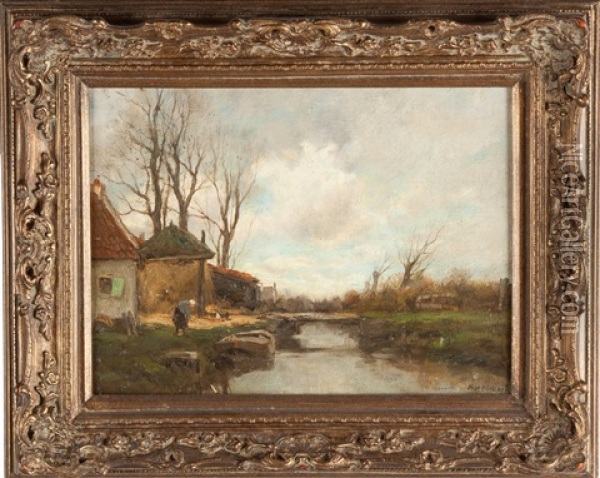 Canal Scene Oil Painting - Charles Paul Gruppe
