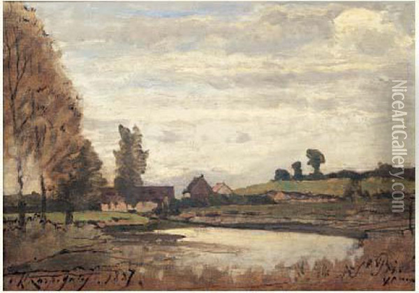 Saint-prive, Yonne Oil Painting - Henri-Joseph Harpignies