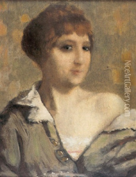 Portrait De Jeanne Oil Painting - Armand Rassenfosse