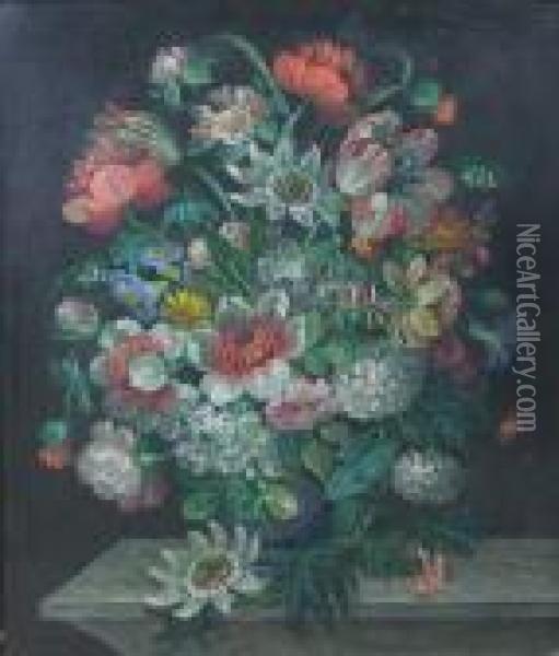 A Floral Still Life Oil Painting - Jan Brueghel the Younger