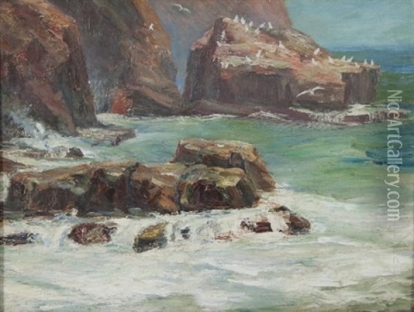 The Gull Rock, Near Zennor Oil Painting - James Dickson Innes