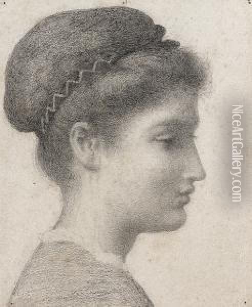 Portrait Of Mary Ellen Meredith Oil Painting - Henry Wallis