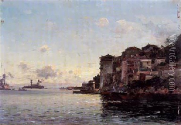 Hafenstadt Oil Painting - Jean Baptiste Olive