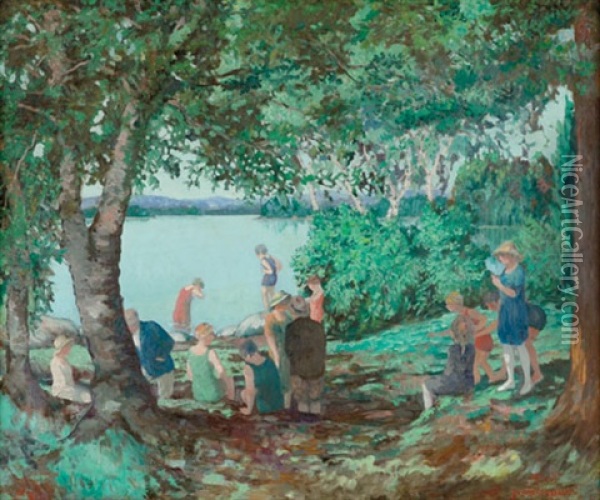 The Bathers Oil Painting - Everett Lloyd Bryant
