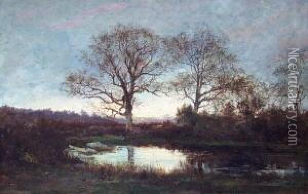 Landschaft Bei Morgendammerung Oil Painting - Auguste Alexandre Hirsch