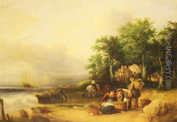 View on the Isle of Wight Oil Painting - William Joseph Shayer