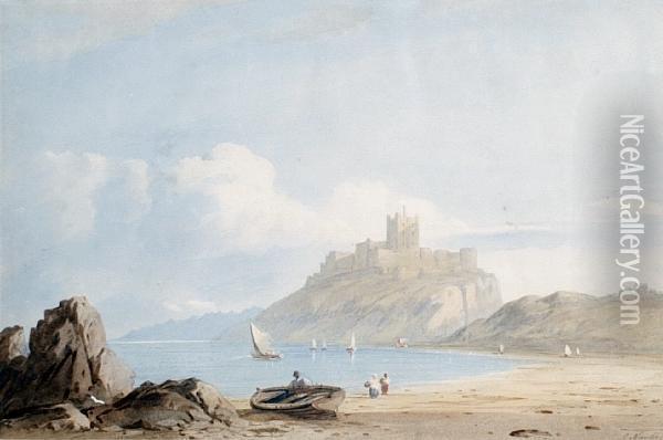 Bamburgh Castle Oil Painting - John Varley