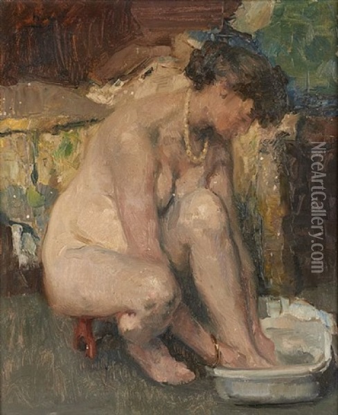 Le Bain De Pieds Oil Painting - Maurice Wagemans