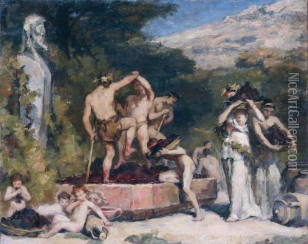 Scene De Bacchanale Oil Painting - Emile Friant