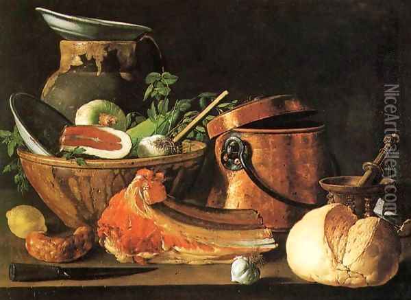 Still-Life 2 Oil Painting - Luis Eugenio Melendez