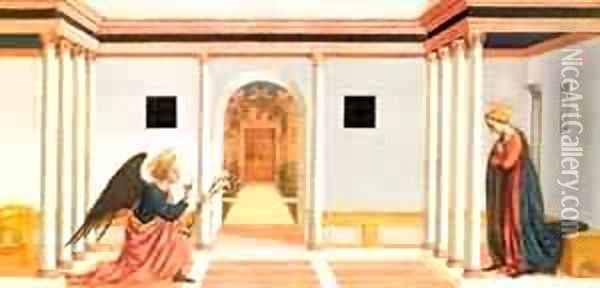 Annunciation (Predella) 3 1445 2 Oil Painting - Domenico Di Michelino