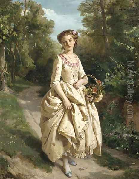An Afternoon Stroll Oil Painting - Henri Guillaume Schlesinger