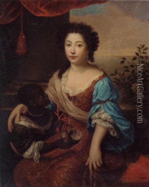 Portrait Of Louise Renee De Penancoet De Keroualle, Duchess Of Portsmouth Oil Painting - Pierre Mignard the Elder