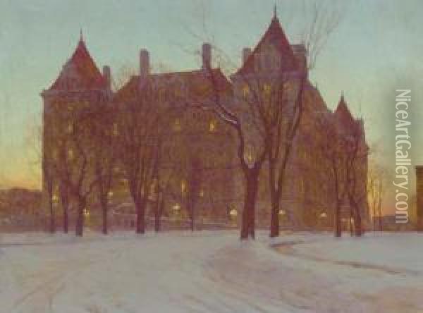 Albany State House Oil Painting - Walter Launt Palmer