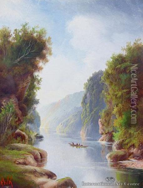 Wanganui River Oil Painting - Henry William Kirkwood