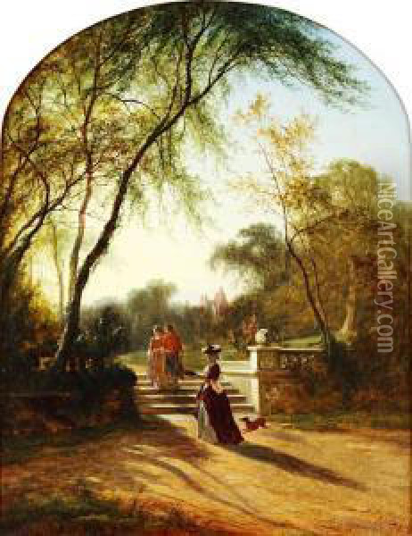 The Morning Walk Oil Painting - George Augustus Williams