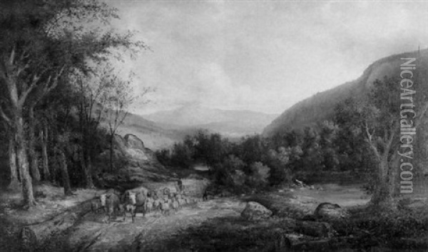 View In The Watson Valley, Ulster, Ny Oil Painting - John White Allen Scott
