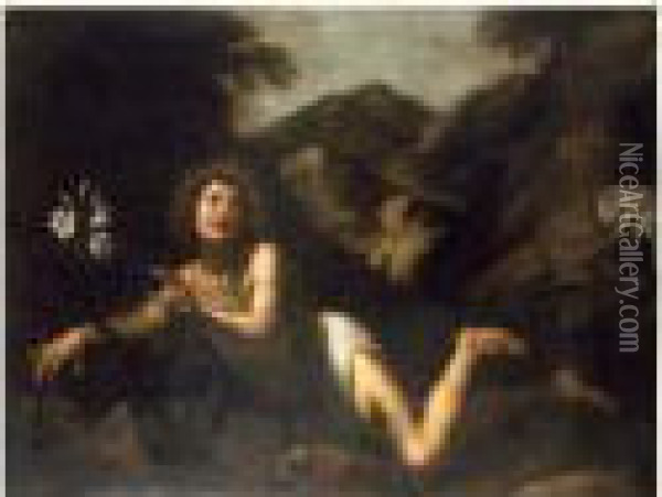 Scene De La Vie De Saint Antoine : Saint Antoine Se Jetant Dans Un
 Buisson De Ronces Oil Painting - Carlo Dolci