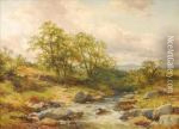 Figures Resting On Theriver Bank Oil Painting - John Syer