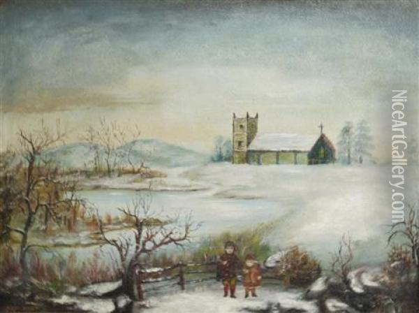 Winter Landscape Oil Painting - William Howard Hart