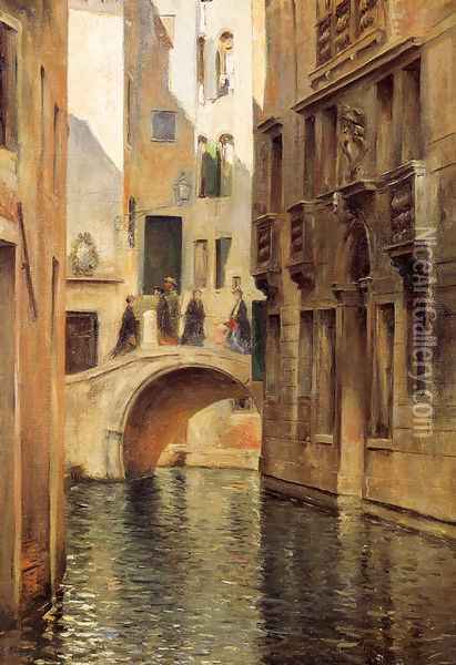 Venetian Canal Oil Painting - Julius LeBlanc Stewart