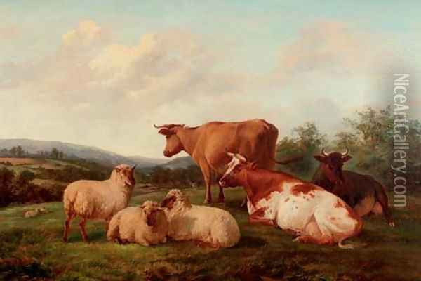 A hilltop pasture Oil Painting - Henry Hillier Parker