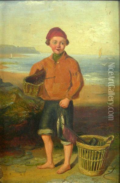 A Young Fisherboy Oil Painting - R.H. Jennings
