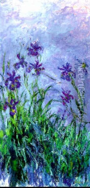 Iris Mauves Oil Painting - Claude Monet